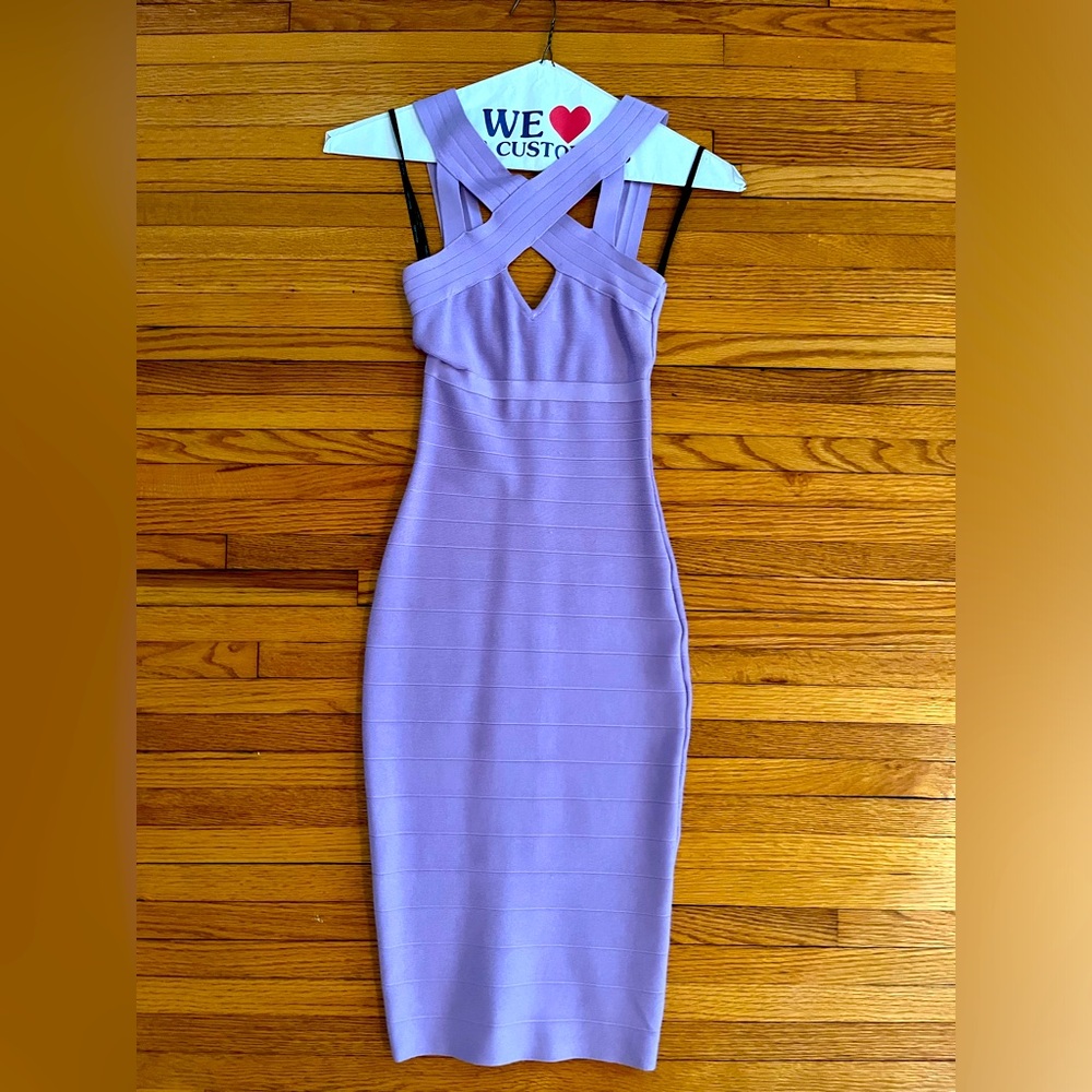 MARCIANO BANDED DRESS LIGHT PURPLE / LAVENDER SMALL
